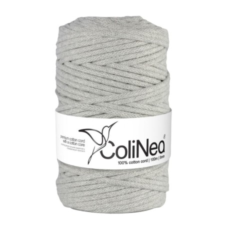 Przejdź do produktu Sznurek pleciony ColiNea do makramy 5mm - JASNY SZARY