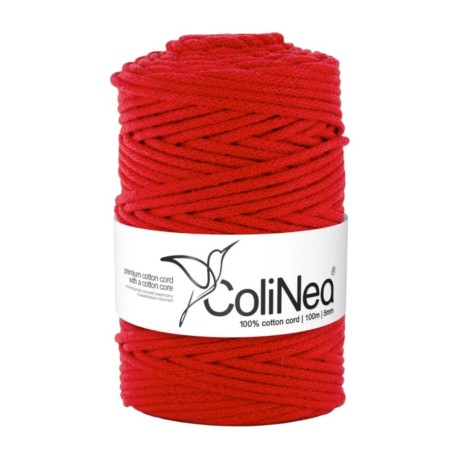 Przejdź do produktu Sznurek pleciony ColiNea do makramy 5mm - CZERWONY