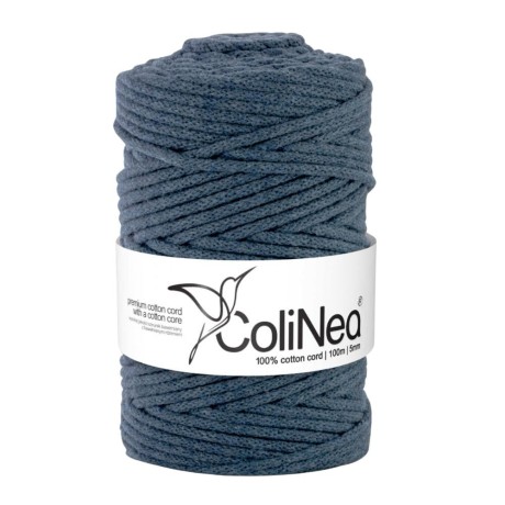Przejdź do produktu Sznurek pleciony ColiNea do makramy 5mm - DŻINSOWY