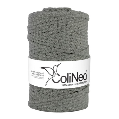 Przejdź do produktu Sznurek pleciony ColiNea do makramy 5mm - CIEMNY SZARY