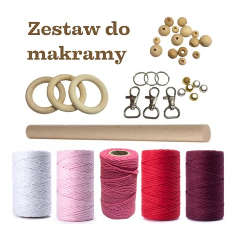 Przejdź do produktu Zestaw startowy do nauki makramy dla początkujących - RÓŻOWY