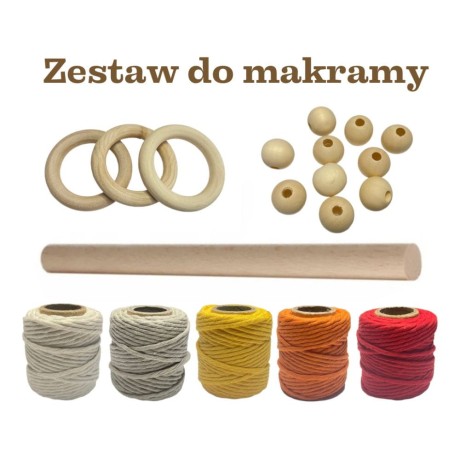 Przejdź do produktu Zestaw startowy S do nauki makramy dla początkujących - ŻÓŁTY