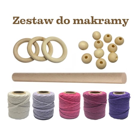 Przejdź do produktu Zestaw startowy S do nauki makramy dla początkujących - RÓŻOWY