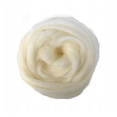 Przejdź do produktu Wełna czesankowa 100g - ECRU (Nr 55)