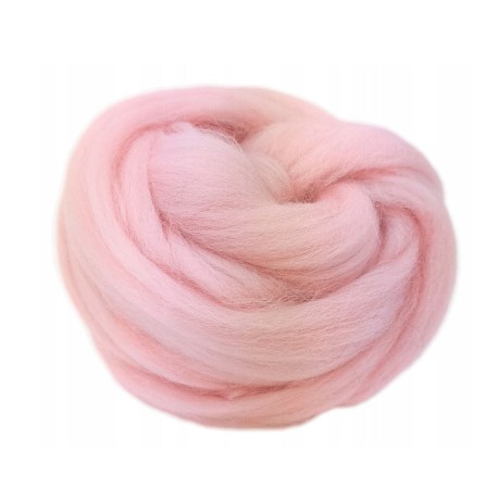 Przejdź do produktu Wełna czesankowa 100g - JASNY RÓŻ (Nr 5)