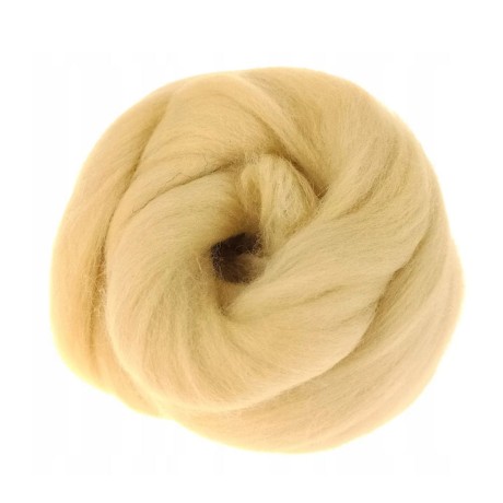 Przejdź do produktu Wełna czesankowa 100g - JASNY ŻÓŁTY (Nr 4)