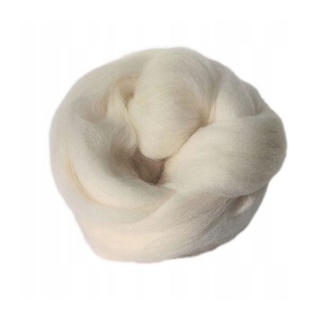 Przejdź do produktu Wełna czesankowa 100g - BIAŁY BIELONY (Nr 34)
