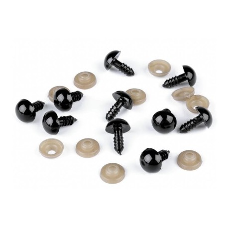 Przejdź do produktu Oczy do maskotek czarne 12mm 10 szt