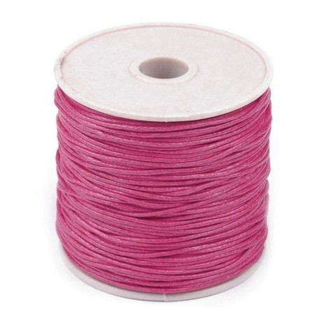 Przejdź do produktu Sznurek jubilerski woskowany 1mm 20-30m - malinowy
