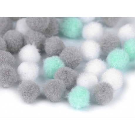 Przejdź do produktu Pompony Ø8 mm 120 szt - mix niebieski