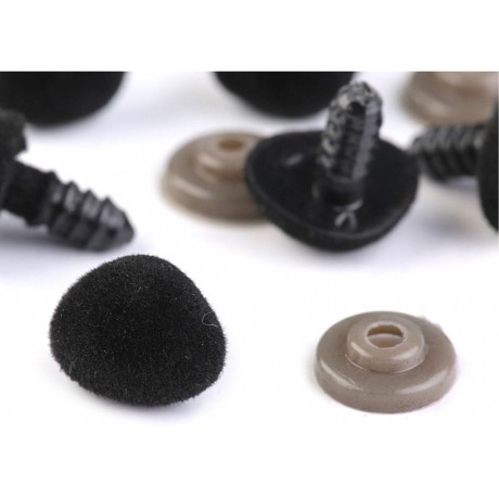 Przejdź do produktu Nos aksamitny do maskotek 11x14 mm czarny 10 szt