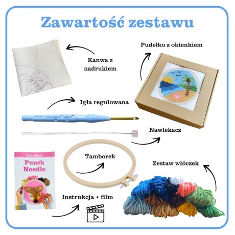 Przejdź do produktu Zestaw do haftu pętelkowego Punch Needle - PLAŻA