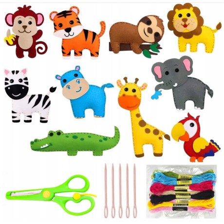 Przejdź do produktu Zestaw do nauki szycia dla dzieci - Zoo