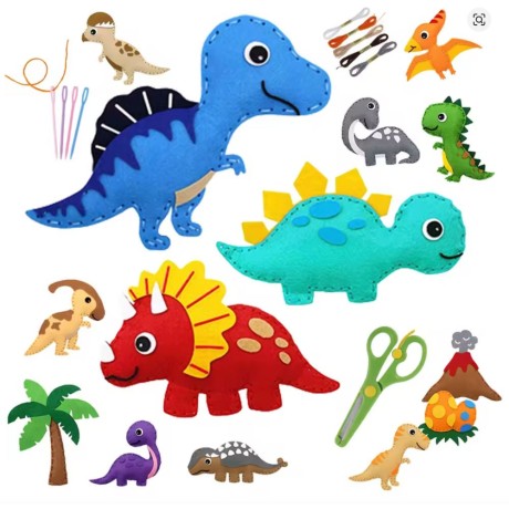 Przejdź do produktu Zestaw do nauki szycia dla dzieci - dinozaury