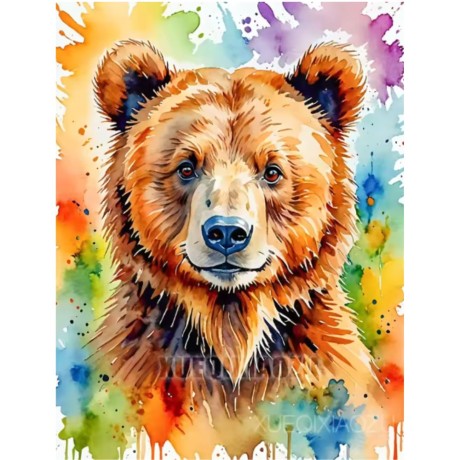 Przejdź do produktu Haft Diamentowy Mozaika Diamond Painting 30x40cm - Niedźwiedź