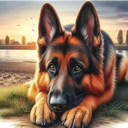 Haft Diamentowy Mozaika Diamond Painting - owczarek niemiecki.jpg