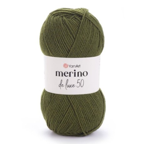 Przejdź do produktu Włóczka YarnArt Merino De Luxe 530 oliwkowy
