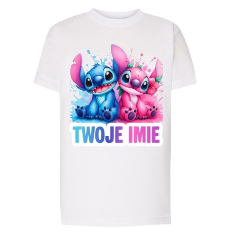 Przejdź do produktu Koszulka dziecięca z nadrukiem STITCH I ANGEL z imieniem