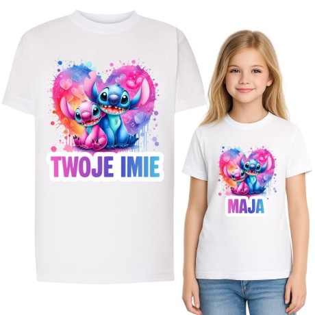 Przejdź do produktu Koszulka dziecięca z nadrukiem STITCH I ANGEL z imieniem