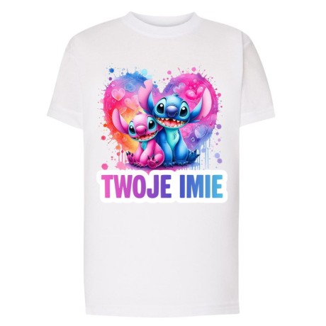 Przejdź do produktu Koszulka dziecięca z nadrukiem STITCH I ANGEL z imieniem