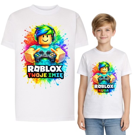 Przejdź do produktu Koszulka dziecięca z nadrukiem ROBLOX z imieniem