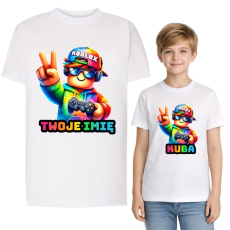 Przejdź do produktu Koszulka dziecięca z nadrukiem ROBLOX z imieniem