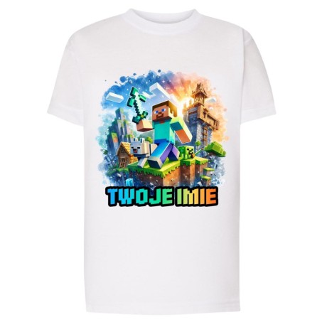 Przejdź do produktu Koszulka dziecięca z nadrukiem MINECRAFT z imieniem