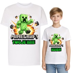 Koszulka z nadrukiem MINECRAFT CREEPER z imieniem (wzór 3).jpg