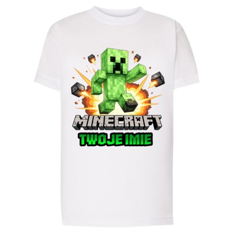 Przejdź do produktu Koszulka dziecięca z nadrukiem MINECRAFT CREEPER z imieniem