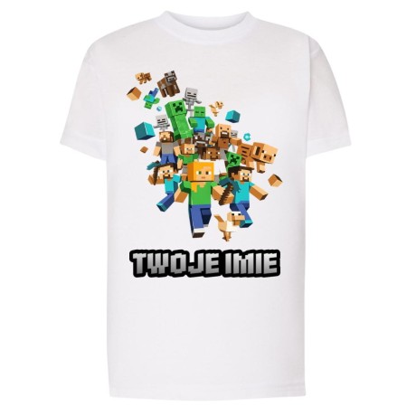 Przejdź do produktu Koszulka dziecięca z nadrukiem MINECRAFT z imieniem