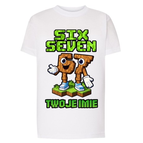 Przejdź do produktu Koszulka dziecięca z nadrukiem MINECRAFT SIX SEVEN 67 z imieniem