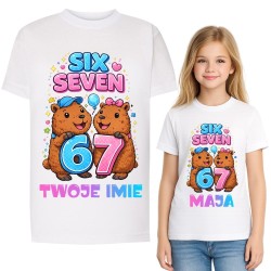 Koszulka dziecięca z nadrukiem z imieniem KAPIBARY SIX SEVEN 67.jpg