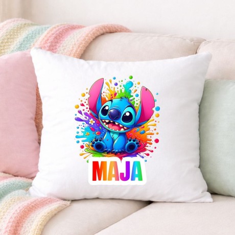Przejdź do produktu Poduszka STITCH z imieniem - prezent dla dziecka 