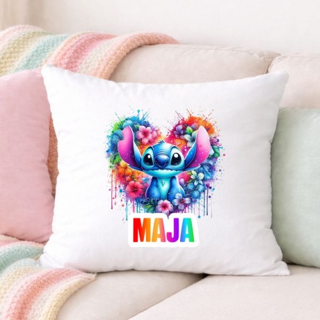 Przejdź do produktu Poduszka STITCH z imieniem - prezent dla dziecka 