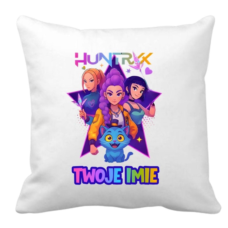 Poduszka HUNTRIX K-Pop z imieniem - prezent  dla dziecka (wzór 1).jpg