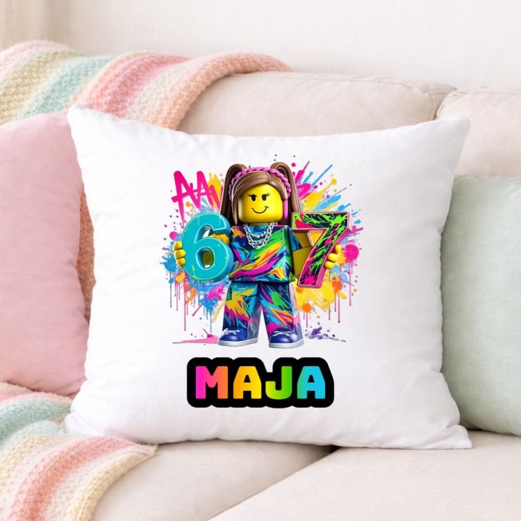 Poduszka ROBLOX SIX SEVEN 67 personalizowana z imieniem (wzór 2).jpg