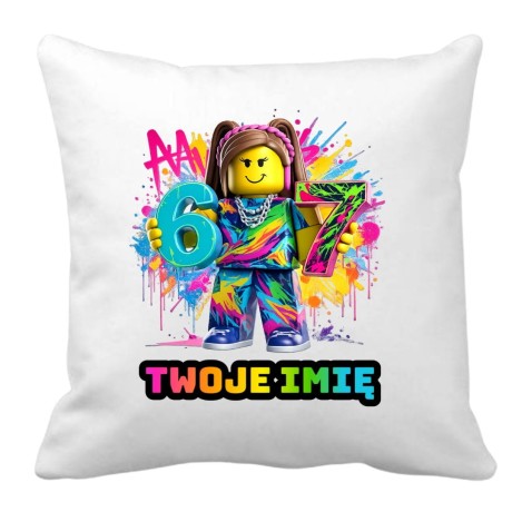 Przejdź do produktu Poduszka ROBLOX SIX SEVEN 67 z imieniem - prezent dla dziecka 