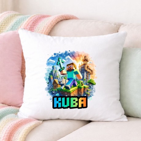 Przejdź do produktu Poduszka MINECRAFT z imieniem - prezent dla dziecka