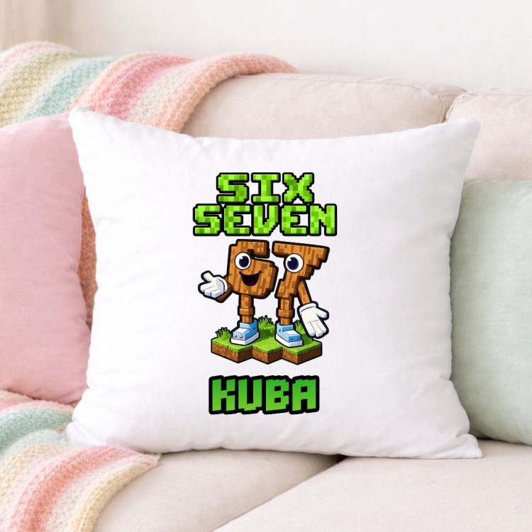 Poduszka MINECRAFT SIX SEVEN 67 personalizowana z imieniem (wzór 4).jpg