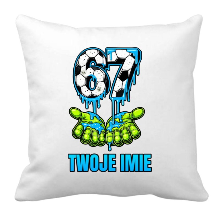 Poduszka FOOTBALL SIX SEVEN 67 z imieniem - prezent dla dziecka (wzór 5) .jpg