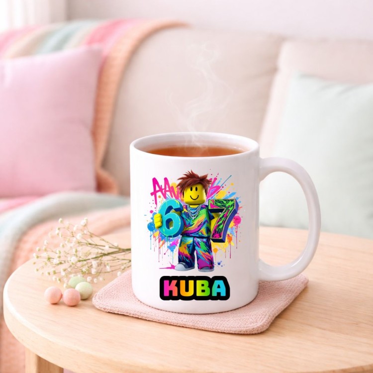 Kubek ROBLOX SIX SEVEN 67 personalizowany z imieniem dla dziecka prezent (wzór 1).jpg