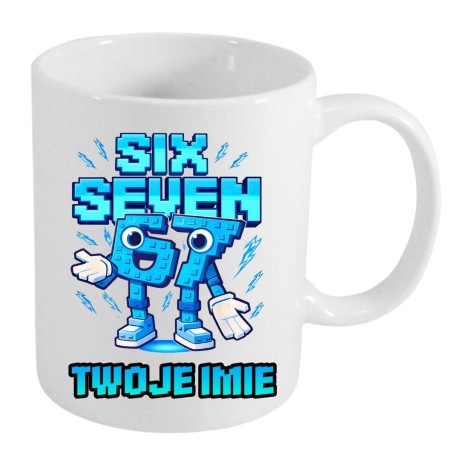 Przejdź do produktu Kubek BRAINROT SIX SEVEN 67 z imieniem dla dziecka prezent