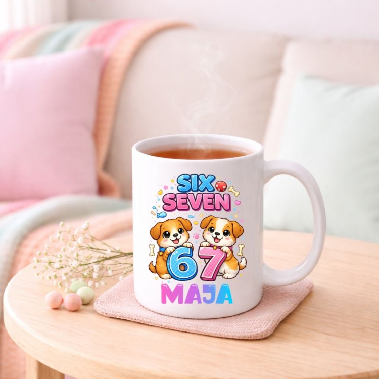 Kubek PIESKI SIX SEVEN 67 personalizowany z imieniem dla dziecka prezent (wzór 7).jpg