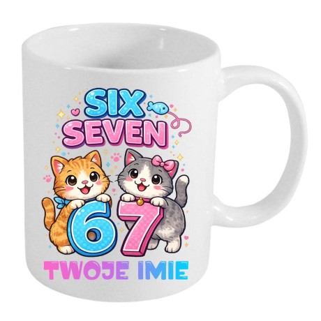 Przejdź do produktu Kubek KOTKI SIX SEVEN 67 z imieniem dla dziecka prezent