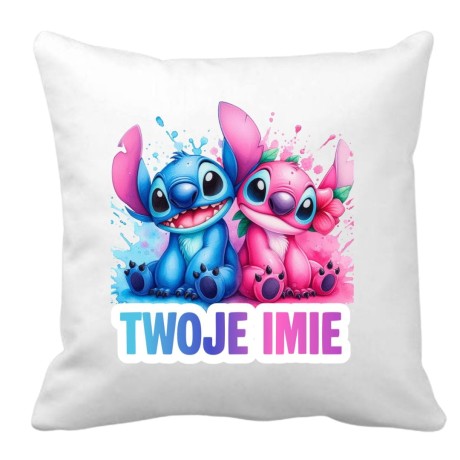Przejdź do produktu Zestaw poduszka i kubek STITCH i ANGEL z imieniem 