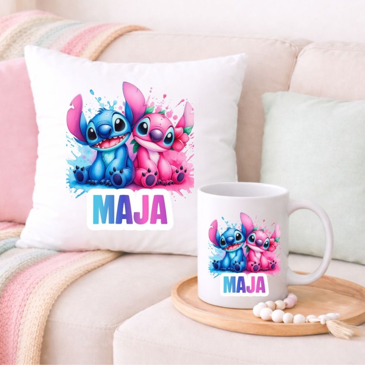 Zestaw poduszka i kubek STITCH personalizowany z imieniem (wzór 2).jpg