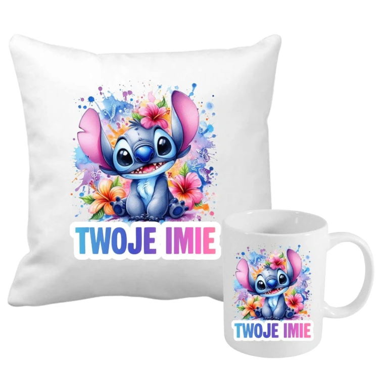 Zestaw poduszka i kubek STITCH z imieniem (wzór 5).jpg