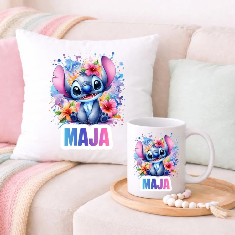Zestaw poduszka i kubek STITCH personalizowany z imieniem (wzór 5).jpg