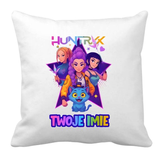 Poduszka HUNTRIX K-Pop z imieniem - prezent  dla dziecka (wzór 1).jpg