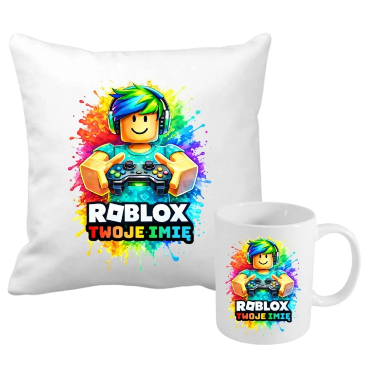 Zestaw poduszka i kubek ROBLOX z imieniem (wzór 1).jpg